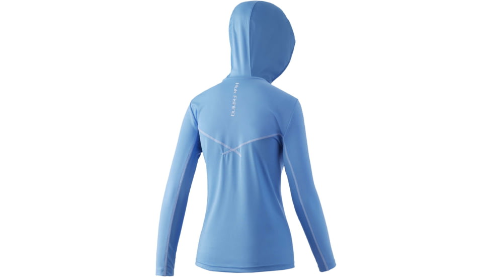 HUK Performance Fishing Icon X Hoodie - Womens, Azure Blue, M, H6120079-436-M