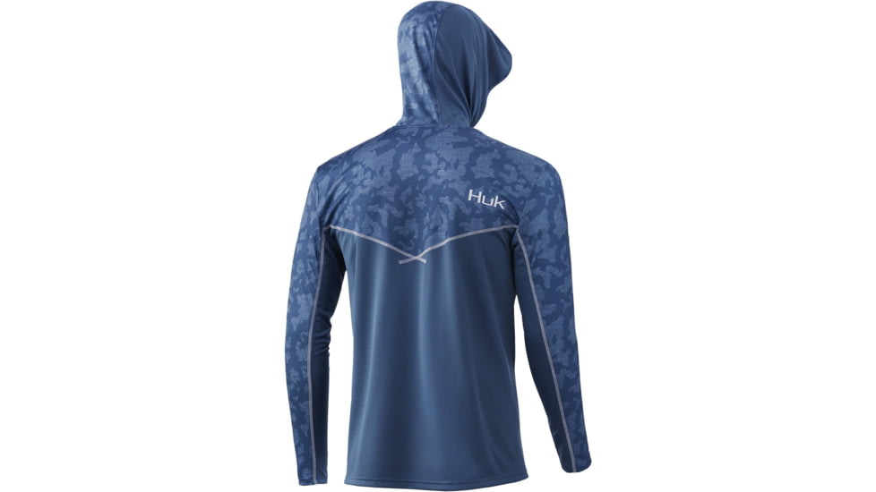 HUK Performance Fishing Icon X Running Lakes Hoodie - Mens, Titanium Blue, M, H1200393-428-M