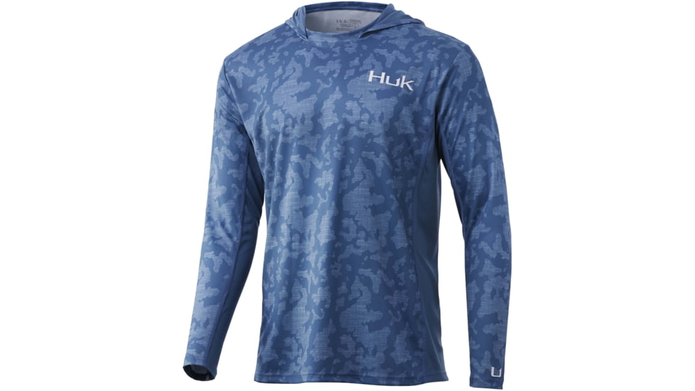 HUK Performance Fishing Icon X Running Lakes Hoodie - Mens, Titanium Blue, M, H1200393-428-M