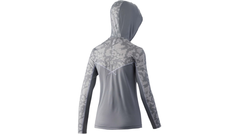 HUK Performance Fishing Icon X Running Lakes Hoodie - Womens, Overcast Grey, M, H6120082-032-M