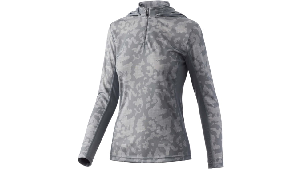 HUK Performance Fishing Icon X Running Lakes Hoodie - Womens, Overcast Grey, M, H6120082-032-M