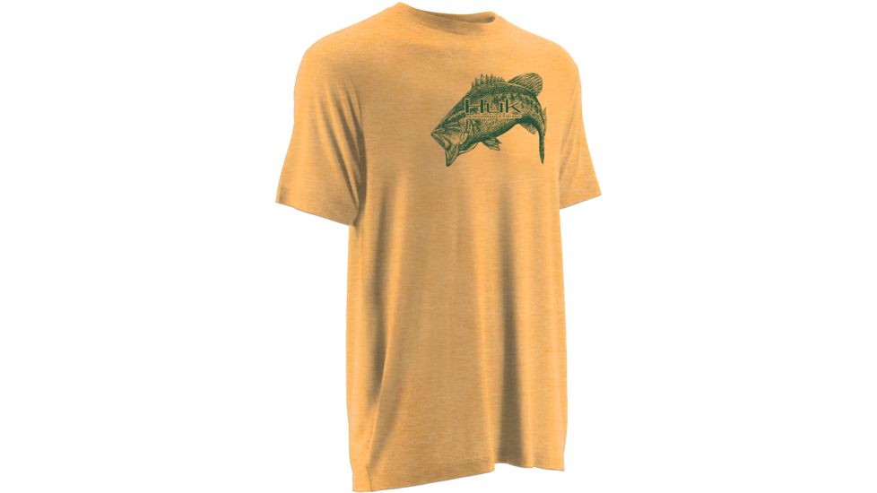 HUK Inked Bass Tee, Heather Orange, Extra Large H1000039HOGXL