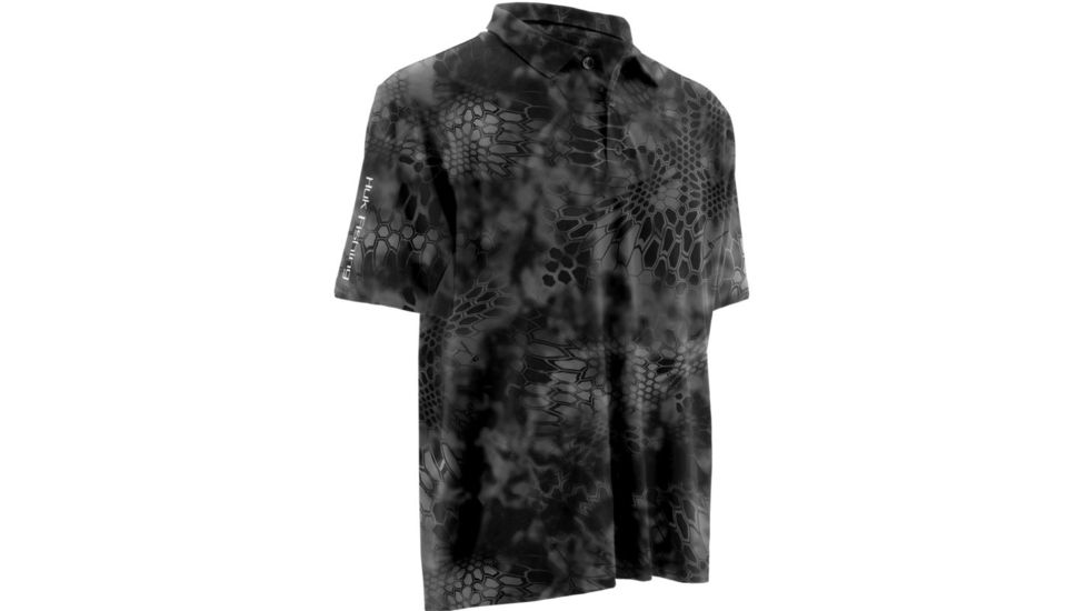 HUK Kryptek Icon Polo, Large, Typhon-White H1200066TY4L