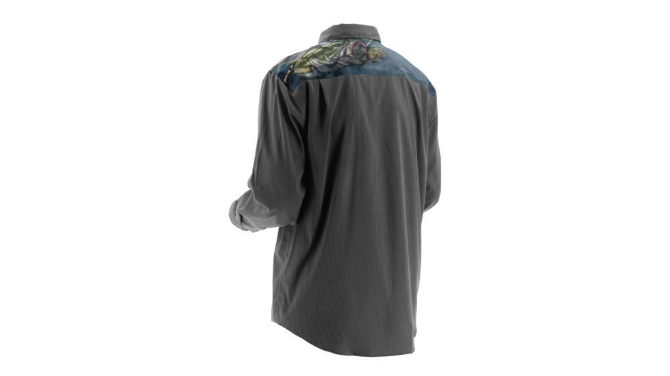 HUK KScott Bass &amp; Blue Phenom Long Sleeve Woven Shirt, Charcoal, XXXL H1500017CGYXXXL