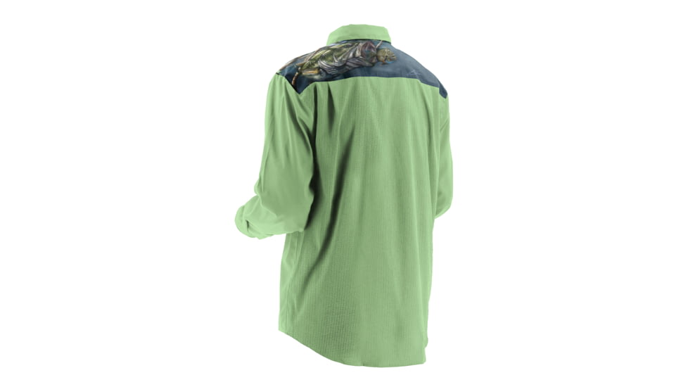 HUK KScott Bass &amp; Blue Phenom Long Sleeve Woven Shirt, Key Lime, XXXL H1500017KLMXXXL