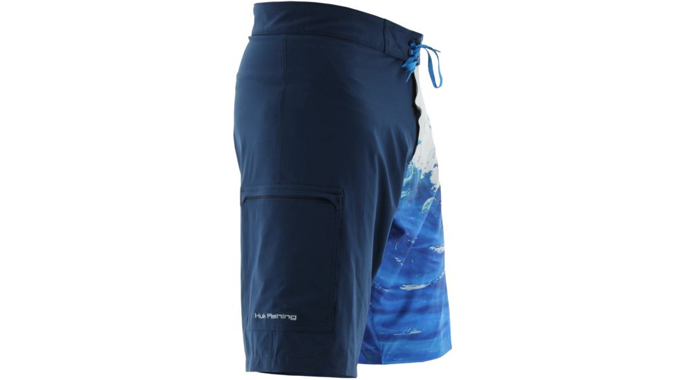 HUK KScott Double Down Board Shorts, 28in Waist, Navy H2000008NVY28