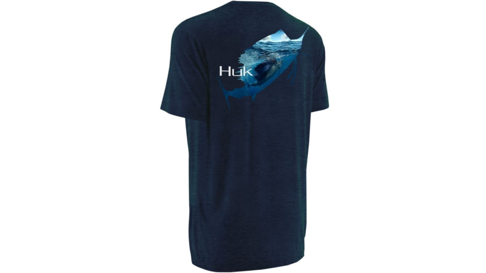 HUK KScott Rising Sail Tee, Heather Navy, Medium H1000036HNVM