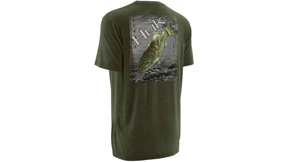 HUK KScott Small Mouth Tee, Heather Green, Small H1000032HGNS