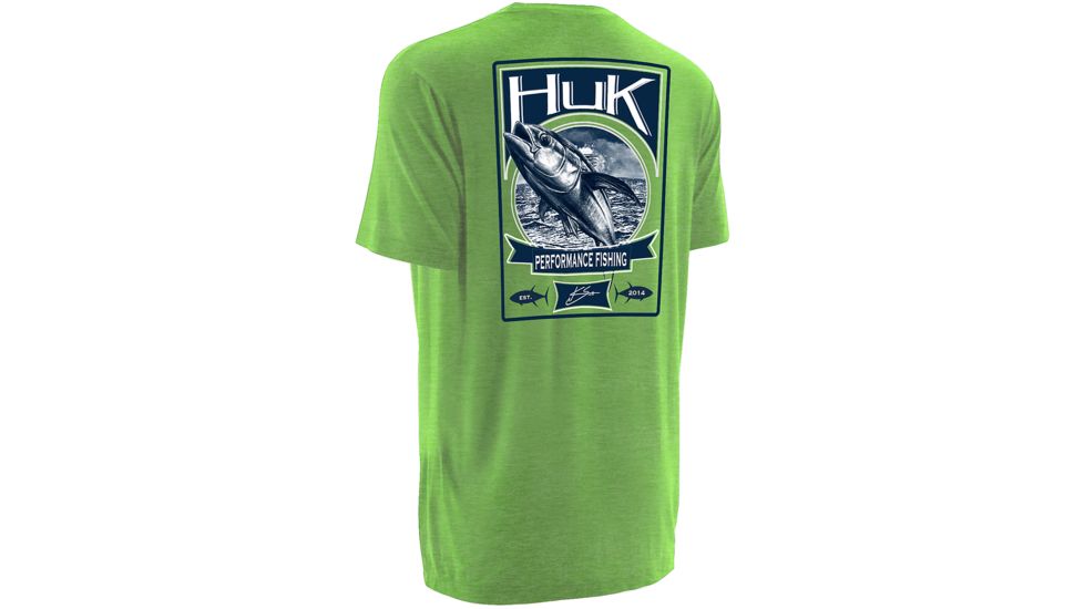 HUK KScott Tuna Tee, Heather Neon Green, Small H1000035HNGS