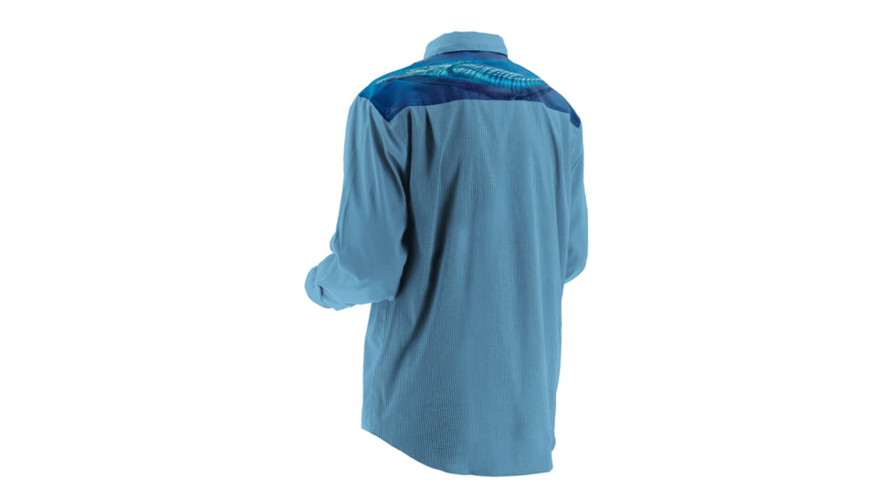 HUK KScott Twin Diesel Phenom Long Sleeve Woven Shirt, Carolina Blue, XXXL H1500016CBLXXXL