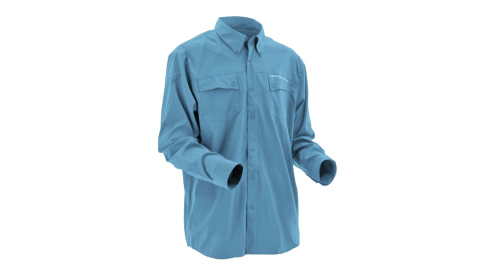 HUK KScott Twin Diesel Phenom Long Sleeve Woven Shirt, Carolina Blue, XXXL H1500016CBLXXXL