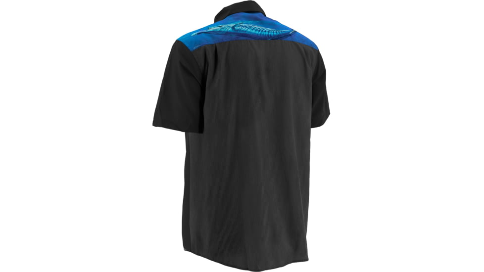 HUK KScott Twin Diesel Phenom Short Sleeve Woven Shirt, Black, XXL H1500014BLKXXL