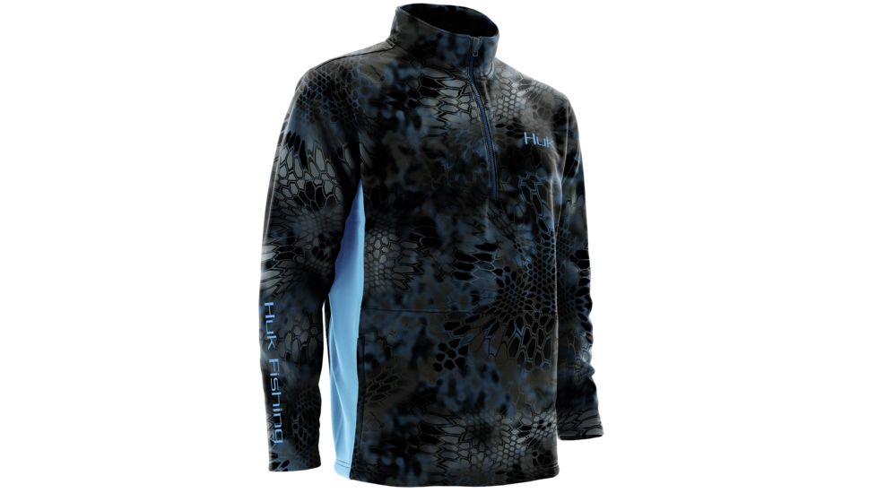 HUK Mens Kryptek Fleece 1/4 Zip, Kryptek Neptune H1300016NEPS