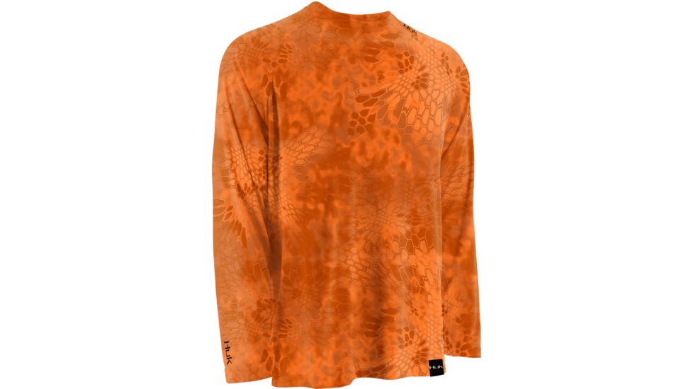 HUK Mens Kryptek LoPro Performance Raglan Long Sleeve Shirt, Kryptek Orange H1200108GORXXXL