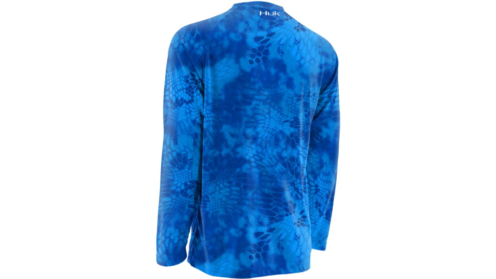 HUK Mens Kryptek LoPro Performance Raglan Long Sleeve Shirt, Kryptek Royal H1200108GRLS