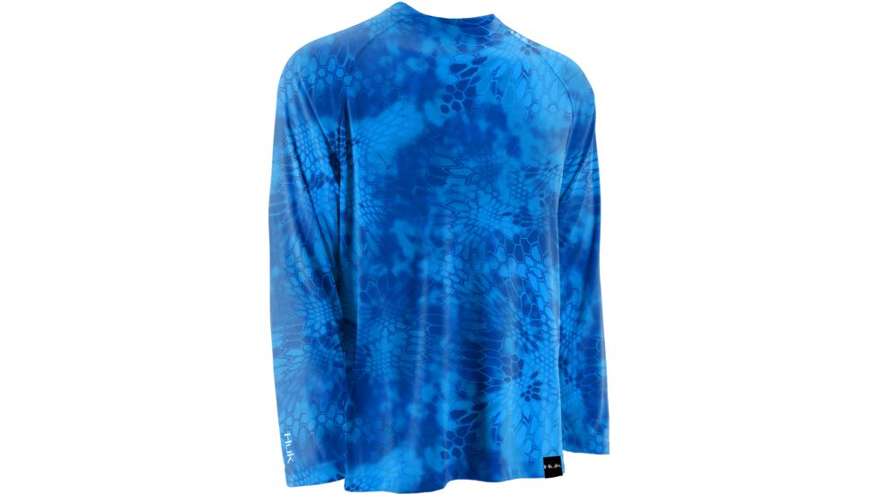 HUK Mens Kryptek LoPro Performance Raglan Long Sleeve Shirt, Kryptek Royal H1200108GRLS