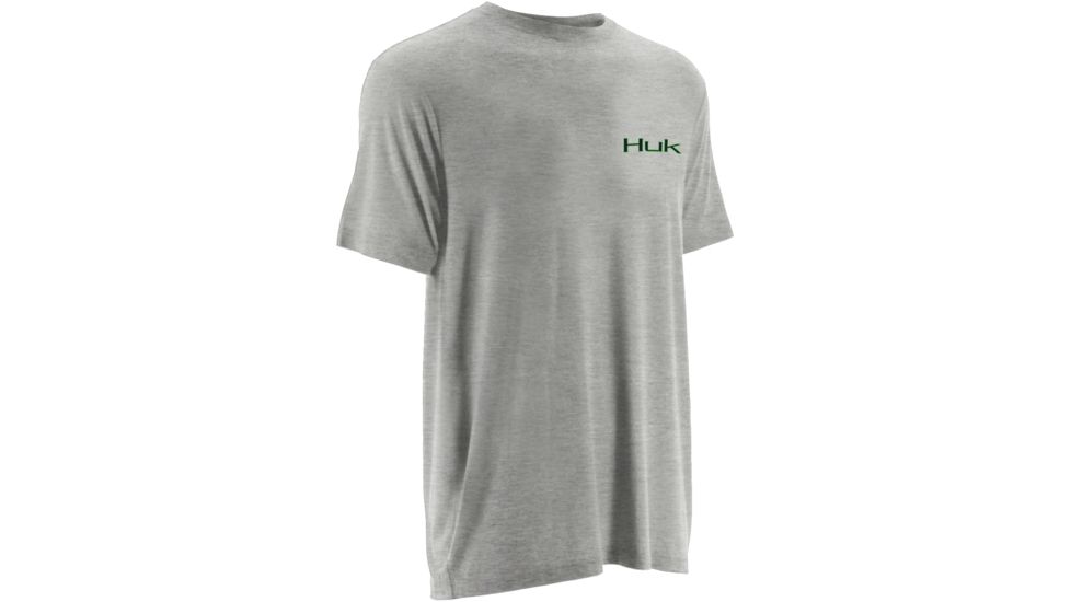 HUK Mens KScott Jumping Bass Tee, True Grey Heather H1000074TGHXXXL