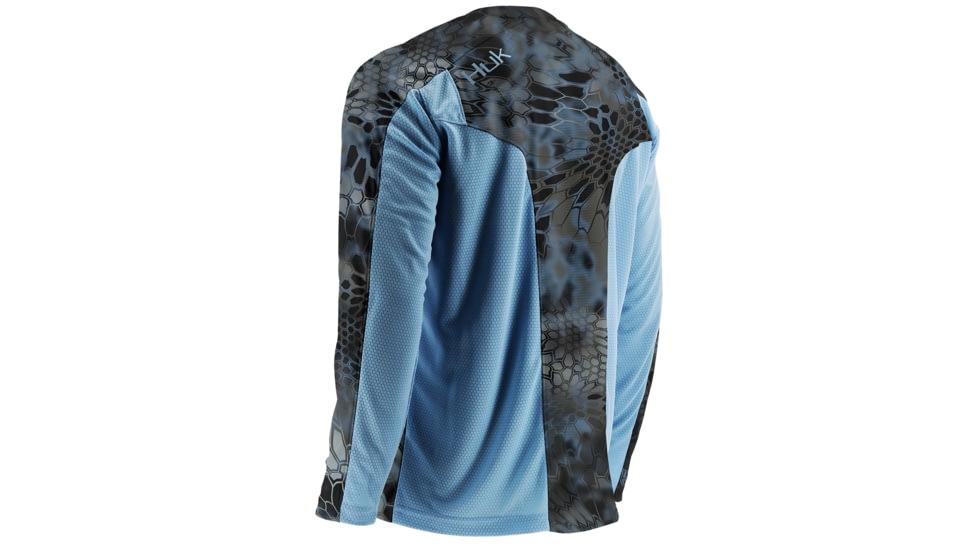 HUK Mens Trophy Kryptek Long Sleeve Tee Shirt, Kryptek Neptune H1200080NEPS