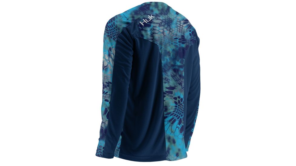 HUK Mens Trophy Kryptek Long Sleeve Tee Shirt, Kryptek Pontus H1200080PONXXXL