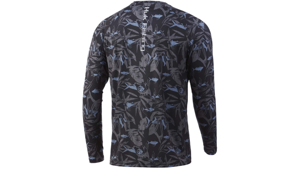 HUK Performance Fishing Ocean Palm Pursuit L/S Shirt - Men's, Volcanic Ash, M, H1200406-013-M