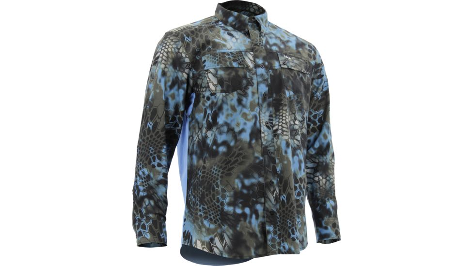 HUK Performance Fishing Mens Kryptek Phenom Long Sleeve Shirt, Kryptek Neptune, H1500021NEPS