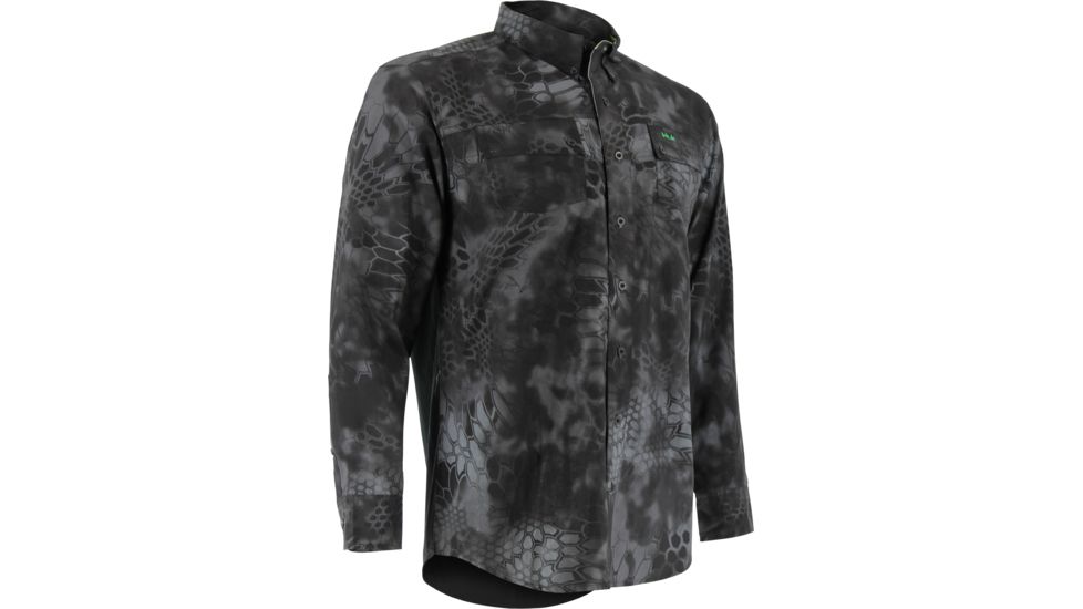 HUK Performance Fishing Mens Kryptek Phenom Long Sleeve Shirt, Kryptek Typhon, H1500021TYNXXXL
