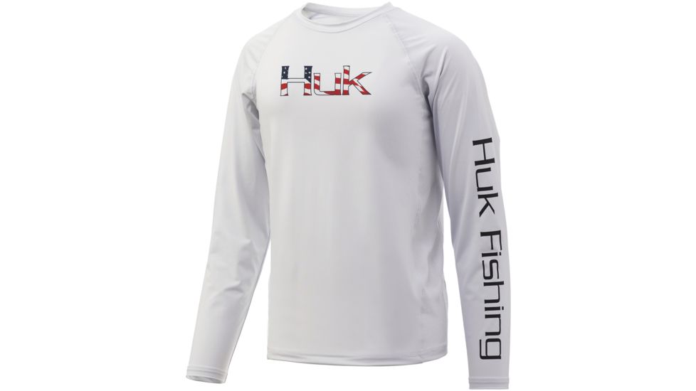 HUK Performance Fishing Americana Fill Pursuit Long Sleeve Tee - Youth, Glacier, Extra Large, H7120021-051-YXL