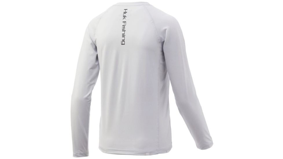 HUK Performance Fishing Americana Fill Pursuit Long Sleeve Tee - Youth, White, Large, H7120021-100-YL