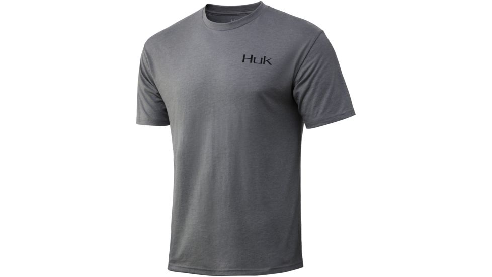 HUK Performance Fishing Americana Flag Short Sleeve Tee - Mens, Sharkskin Heather, Large, H1000238-022-L