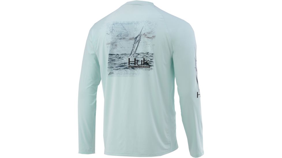HUK Performance Fishing Art of Blue Marlin Long Sleeve Graphic T-Shirt - Mens, Seafoam, 2XL, H1200217-350-XXL