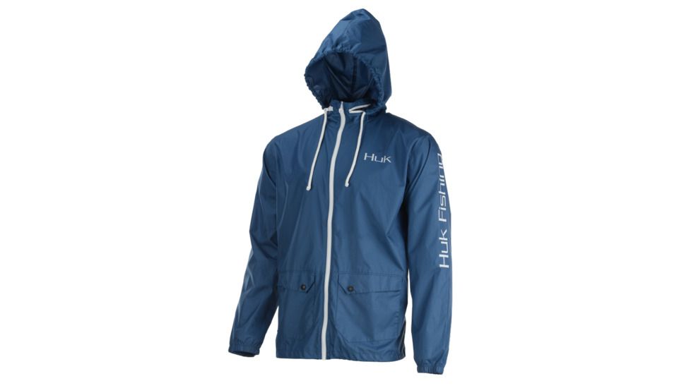 HUK Performance Fishing Breaker Shell Jacket - Men's, Dark Blue/White, 2XL, H4000023-401-XXL
