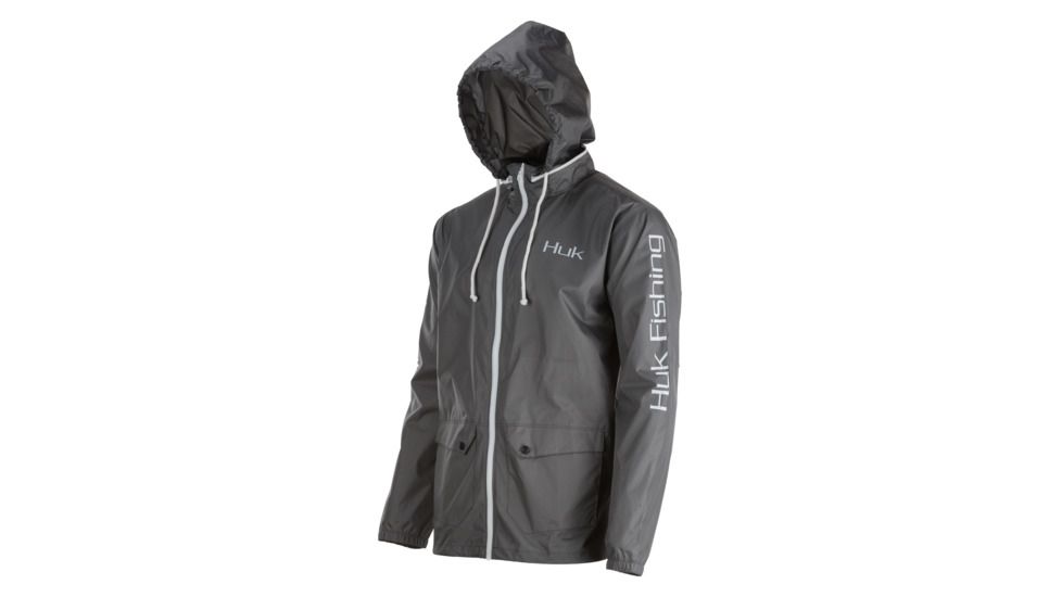 HUK Performance Fishing Breaker Shell Jacket - Men's, Iron/White, 2XL, H4000023-010-XXL