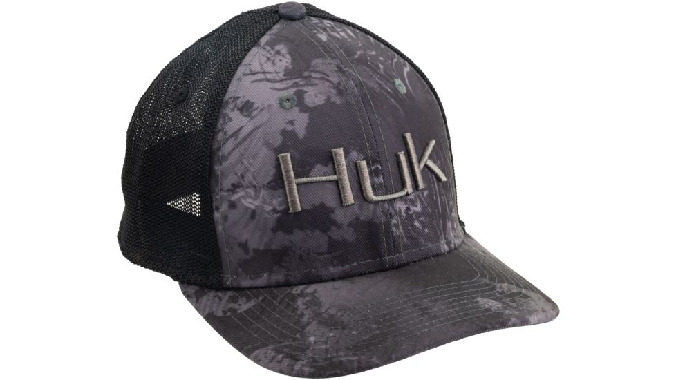 HUK Performance Fishing Camo Trucker Stretch Headwear, Cap - Men's, Night Vision, Large - Extra Large, H3000186-075-LXL