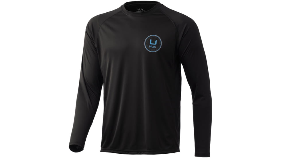 HUK Performance Fishing Circle Scatter Pursuit Long-Sleeve Shirt - Men's, Medium, Black, H1200470-001-M
