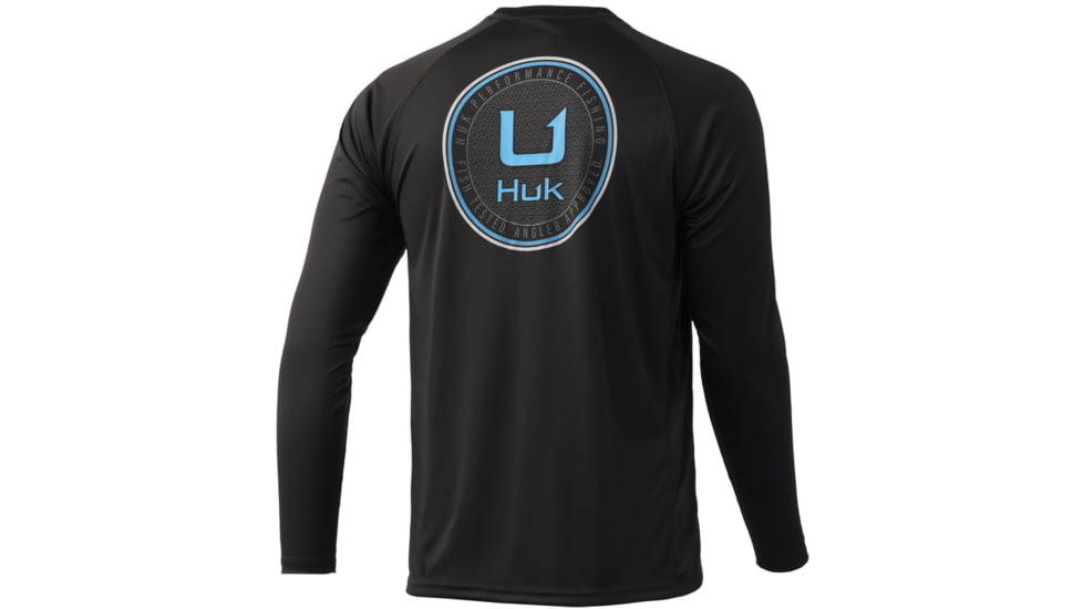 HUK Performance Fishing Circle Scatter Pursuit Long-Sleeve Shirt - Men's, Medium, Black, H1200470-001-M
