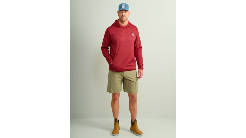 HUK Performance Fishing Cold Front Hoodie - Mens, Scrlt Blz Hthr, Extra Large, H1300093-622-XL