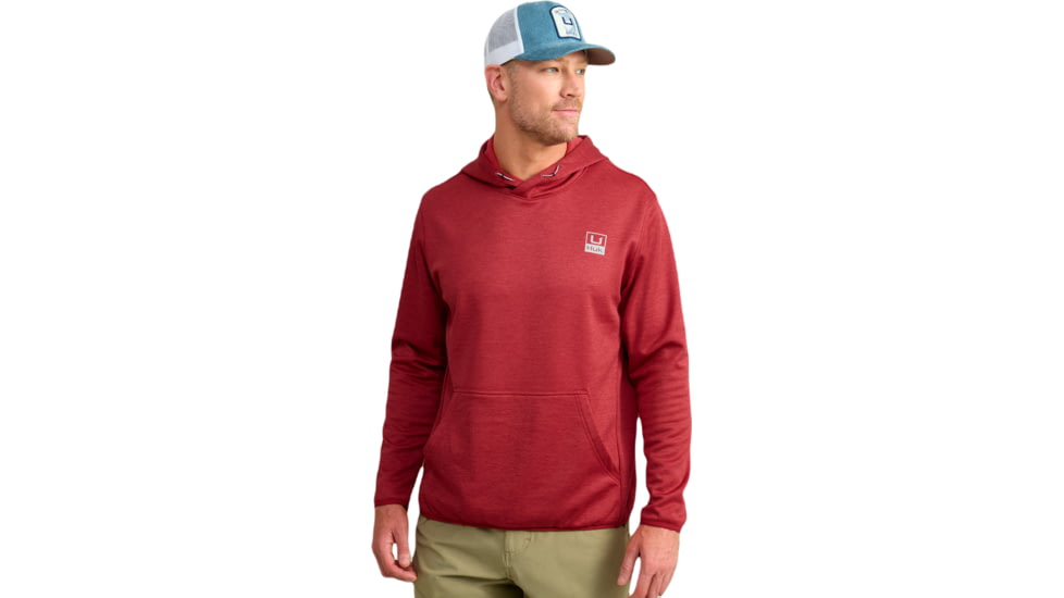 HUK Performance Fishing Cold Front Hoodie - Mens, Scrlt Blz Hthr, Extra Large, H1300093-622-XL