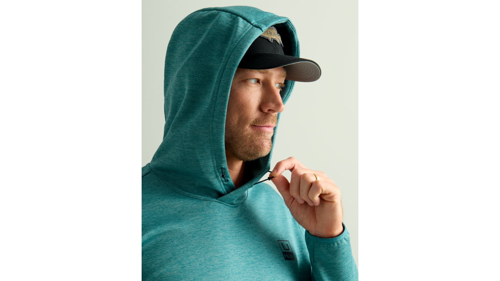 HUK Performance Fishing Cold Front Hoodie - Mens, Storm Blue Hthr, Small, H1300093-540-S