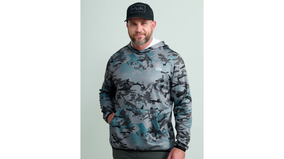 HUK Performance Fishing Cold Front KC Printed Hoodie - Mens, Night Owl, Small, H1300101-016-S