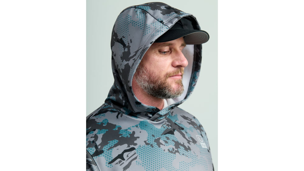 HUK Performance Fishing Cold Front KC Printed Hoodie - Mens, Night Owl, Small, H1300101-016-S