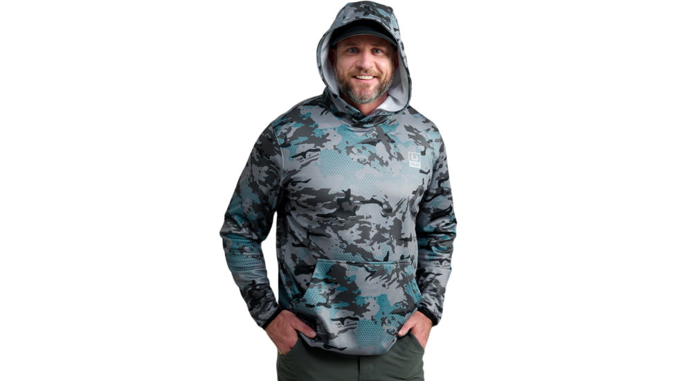 HUK Performance Fishing Cold Front KC Printed Hoodie - Mens, Night Owl, Small, H1300101-016-S