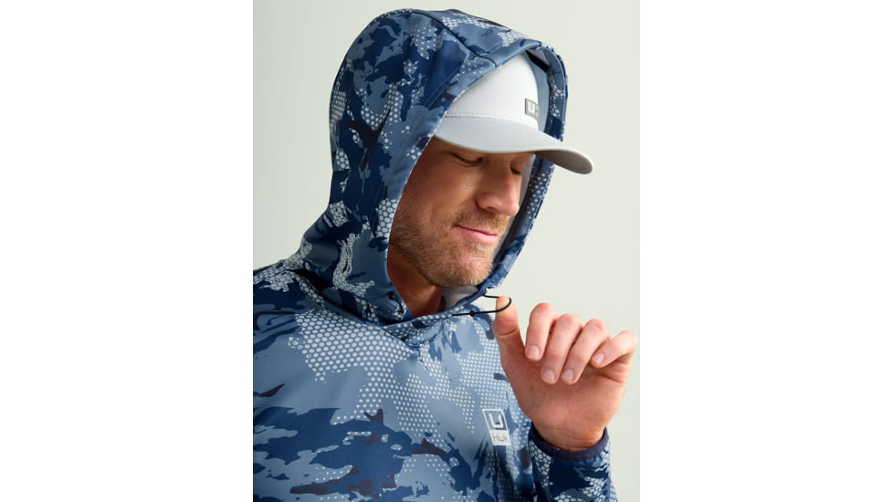 HUK Performance Fishing Cold Front KC Printed Hoodie - Mens, Quiet Harbor, 3XL, H1300101-445-XXXL