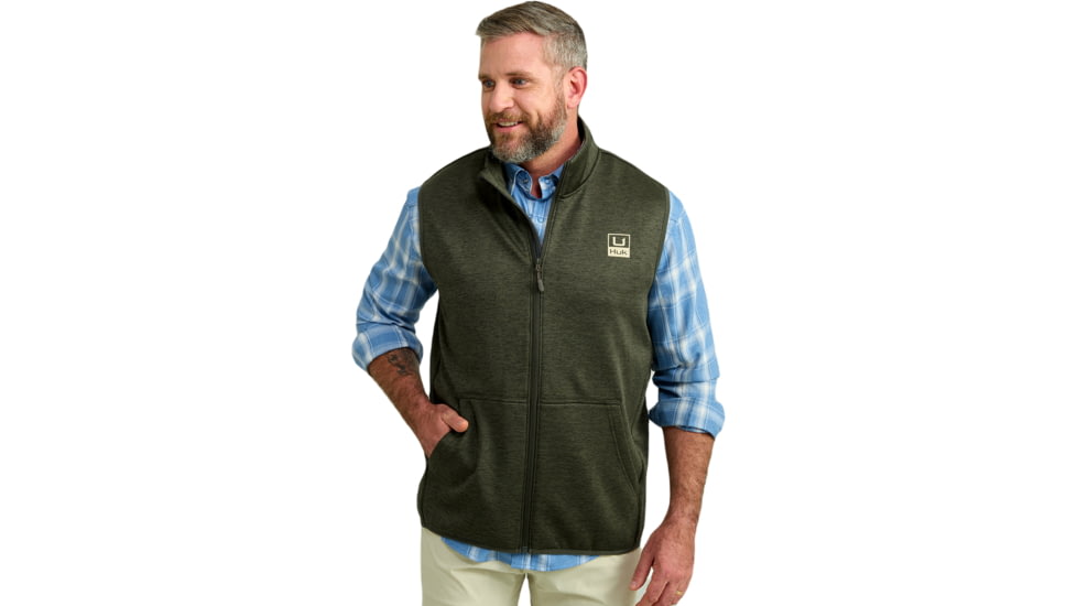 HUK Performance Fishing Cold Front Vest - Mens, Cyprs Lnd Hthr, 2XL, H1300099-378-XXL
