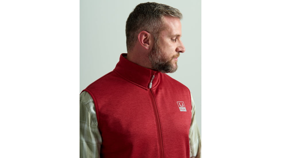 HUK Performance Fishing Cold Front Vest - Mens, Scrlt Blz Hthr, Extra Large, H1300099-622-XL