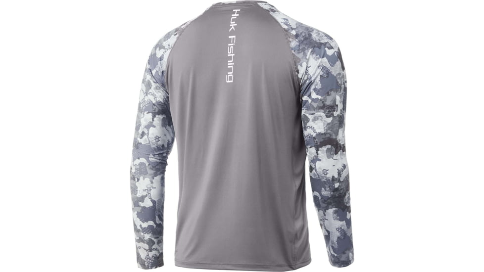 HUK Performance Fishing Current Double Header Long Sleeve - Mens, Storm, Large, H1200349-039-L