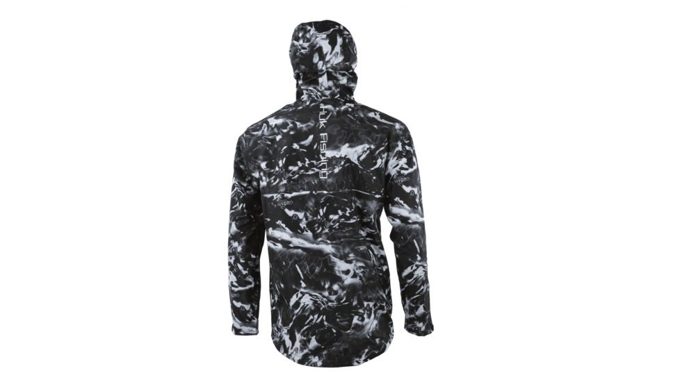 HUK Performance Fishing CYA Camo Packable Rain Jacket - Men's, Hydro Blackwater, Medium, H4000018-078-M