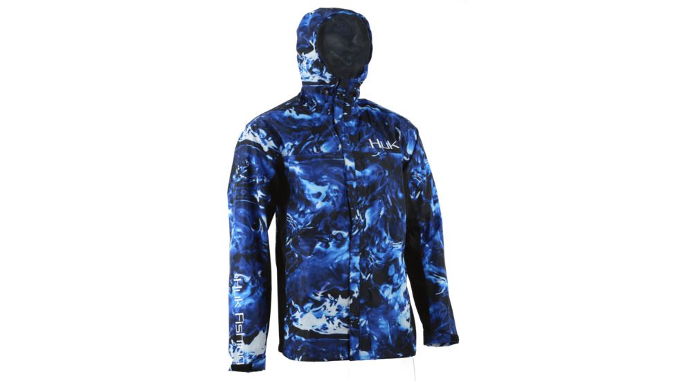 HUK Performance Fishing CYA Camo Packable Rain Jacket - Men's, Hydro Reflex, 2XL, H4000018-468-XXL