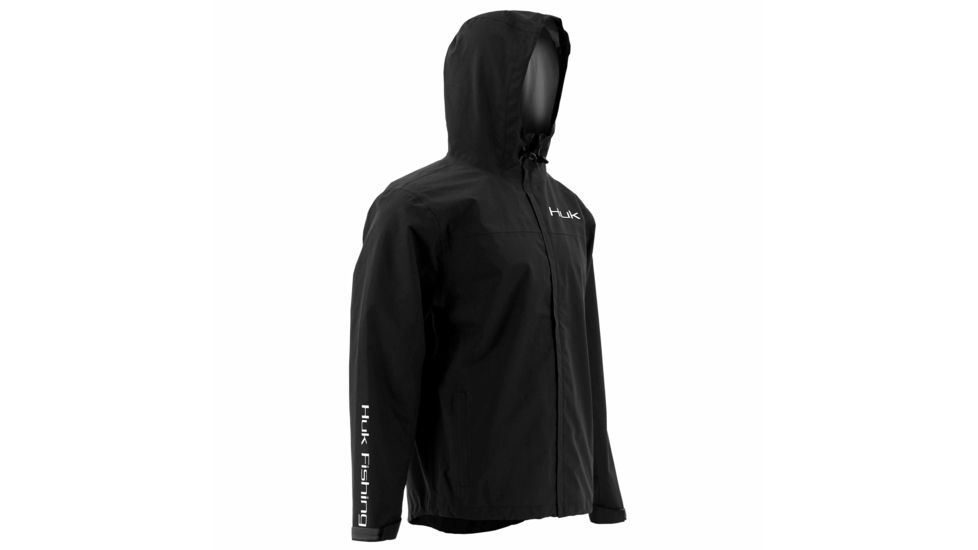 HUK Performance Fishing Packable Rain Jacket - Men's, Black, Large, H4000015-001-L
