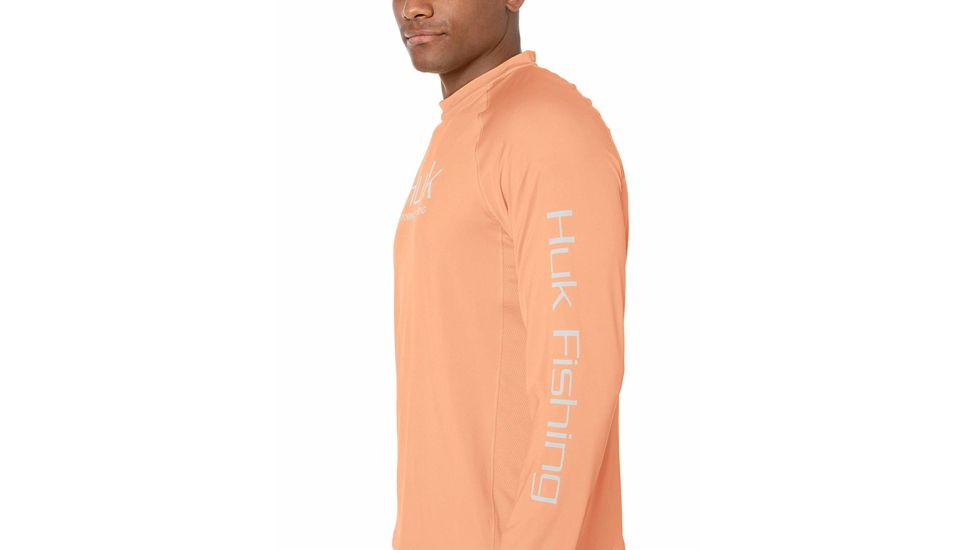 HUK Performance Fishing Fishing Long Sleeve Double Header Top - Men's, Beach Peach, Large, H1200136-850-L