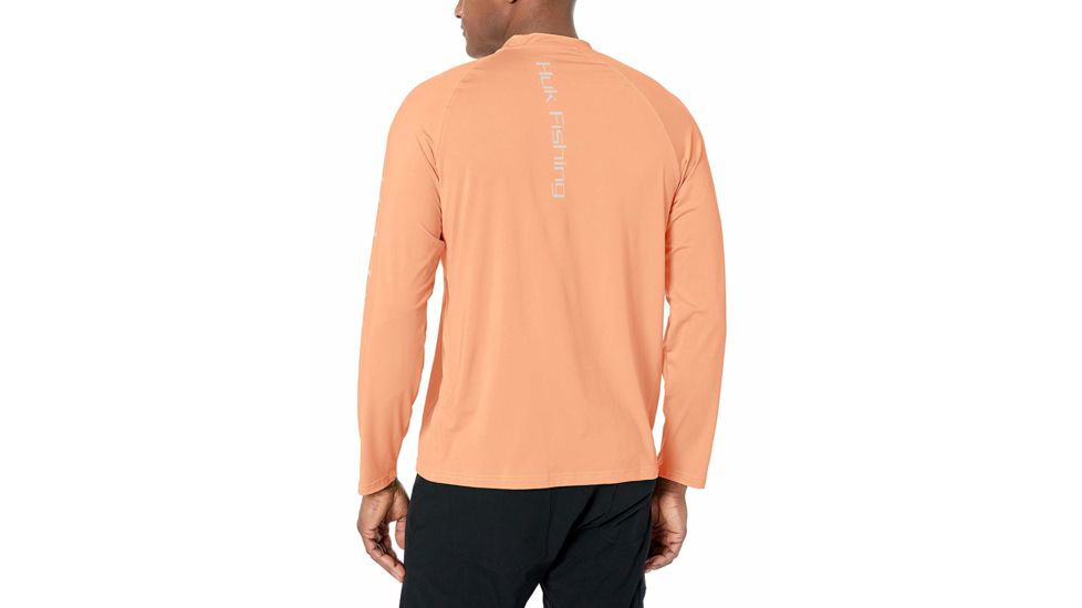 HUK Performance Fishing Fishing Long Sleeve Double Header Top - Men's, Beach Peach, Large, H1200136-850-L